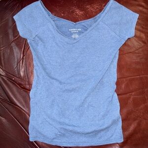 American Eagle Outfitters Blue V-Neck Top